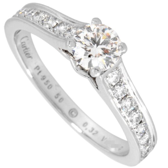 CARTIER Platinum Diamond 1895 Ring #50 - Picture 1 of 8